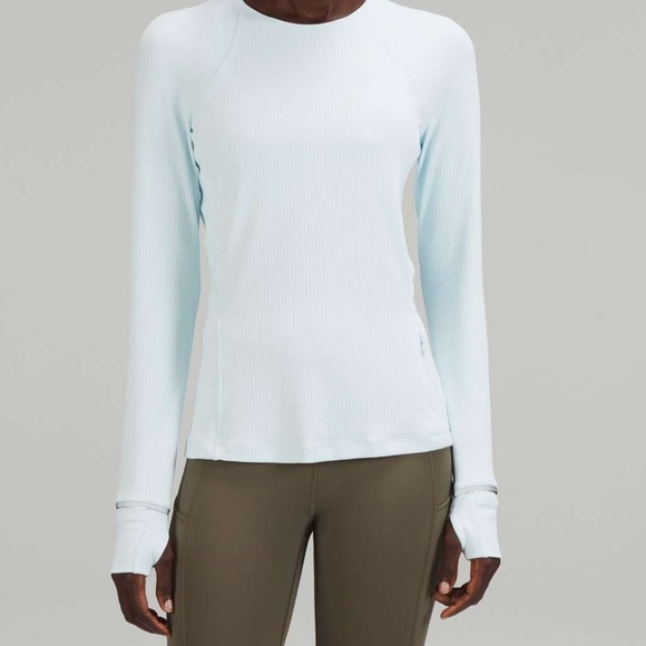 🍋Lululemon Sz0 Rulu Run Ribbed LSS in Powder Blue. Exclt cndtn! 15% off w2+bndl - Picture 1 of 6